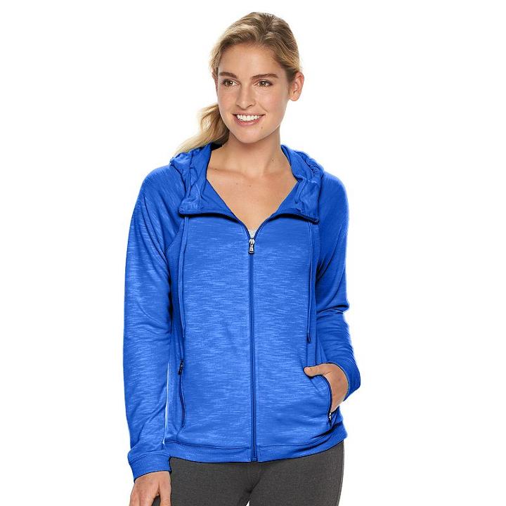 Women's Tek Gear&reg; Dry Tek French Terry Hoodie, Size: Xl, Blue (navy)