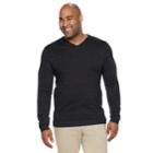 Big & Tall Apt. 9&reg; Modern-fit Wool-blend Merino V-neck Sweater, Men's, Size: Xl Tall, Dark Grey