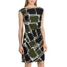 Women's Chaps Geometric Pattern Sheath Dress, Size: Large, Green