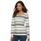 Women's Croft & Barrow&reg; Essential V-neck Top, Size: Xl, Med Grey