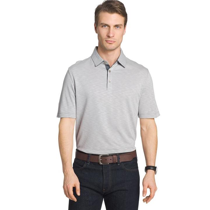 Men's Van Heusen Classic-fit Self-collar Polo, Size: Medium, Grey Other