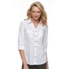 Women's Croft & Barrow&reg; Knit-to-fit Shirt, Size: Xl, White