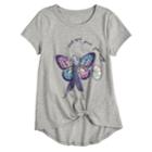Plus Size Girls 7-16 So&reg; Knot Front Graphic Tee, Size: 20 1/2, Med Grey