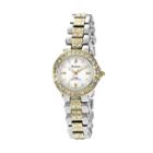 Armitron Now Women's Crystal Two Tone Stainless Steel Watch - 75/3689mptt, Size: Small, White