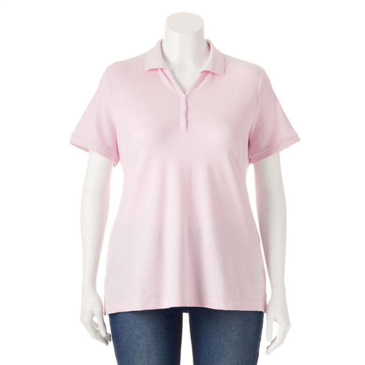 Plus Size Croft & Barrow&reg; Pique Polo, Women's, Size: 2xl, Brt Pink