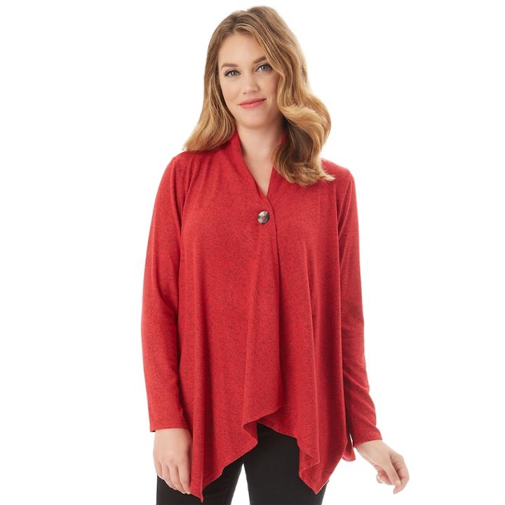 Women's Apt. 9&reg; Button Wrap Cardigan, Size: Xs, Red