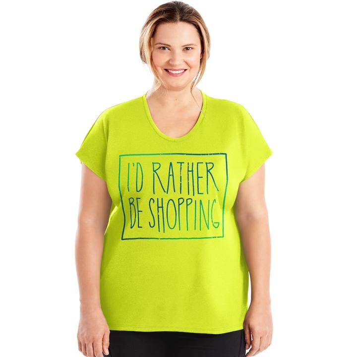 Plus Size Just My Size Graphic Dolman Tee, Women's, Size: 3xl, Brt Yellow