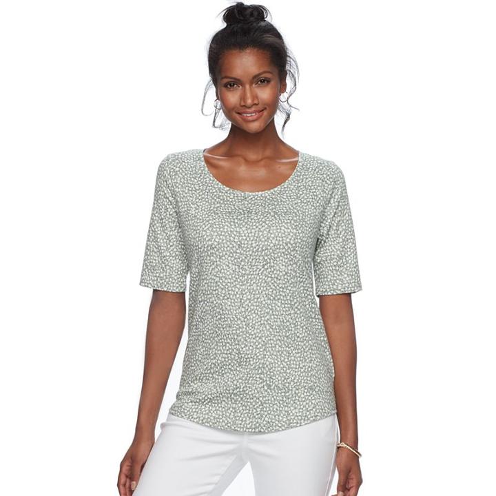 Women's Croft & Barrow&reg; Essential Scoopneck Tee, Size: Xl, Med Green