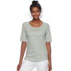 Women's Croft & Barrow&reg; Essential Scoopneck Tee, Size: Xl, Med Green