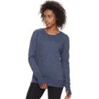 Women's Tek Gear&reg; Fleece Crew Neck Sweatshirt, Size: Large, Dark Blue
