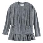 Girls 7-16 & Plus Size Cloud Chaser Open Front Ruffle Cardigan, Size: Xl, Blue (navy)