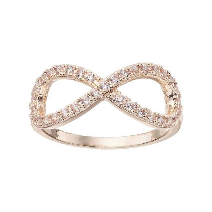 Lc Lauren Conrad Simulated Crystal Infinity Midi Ring, Women's, Med Pink