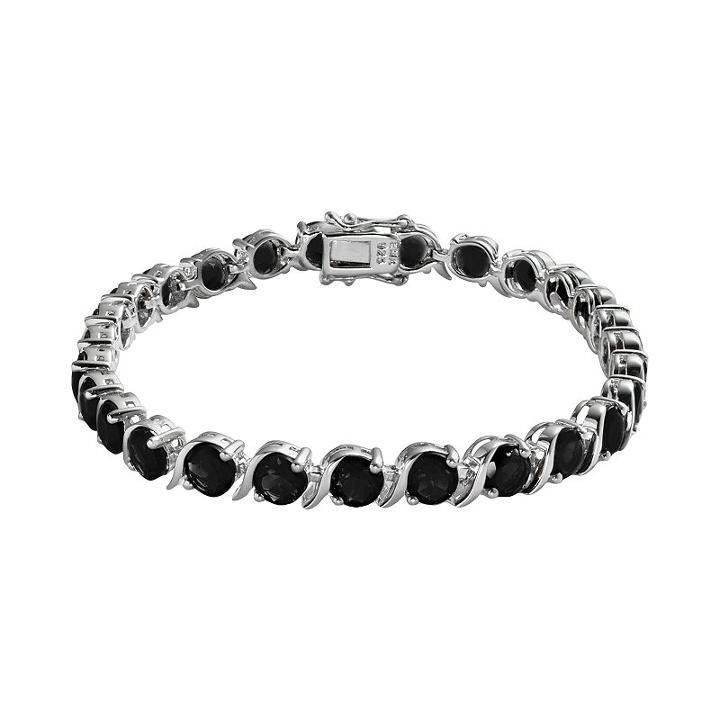 Sterling Silver Onyx Bracelet, Women's, Size: 7.5, Black