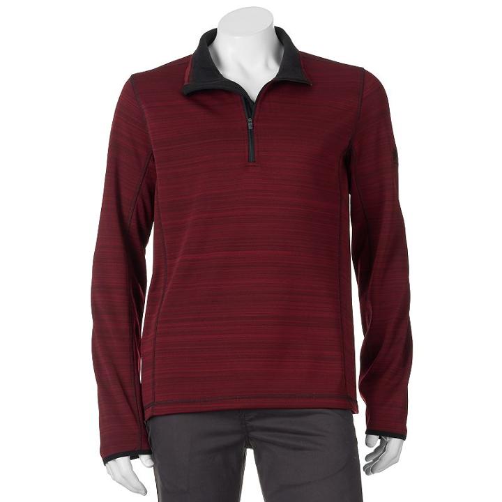 Men's Zeroxposur Isotherm Spacy-dyed Quarter-zip Pullover, Size: Large, Med Brown