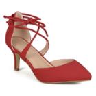 Journee Collection Cairo Women's Lace-up High Heels, Girl's, Size: Medium (7), Red