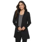 Women's Apt. 9&reg; Mixed-rib Cardigan, Size: Medium, Black