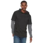 Men's Urban Pipeline&reg; Mock-layered Hoodie, Size: Medium, Black
