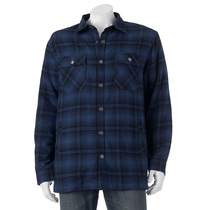 Big & Tall Croft & Barrow&reg; Flannel Shirt Jacket, Men's, Size: Xxl Tall, Blue