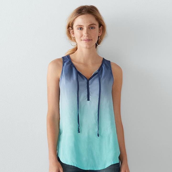 Women's Sonoma Goods For Life&trade; Challis Tank, Size: Large, Med Blue