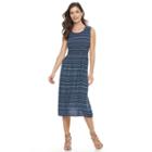 Women's Croft & Barrow&reg; Smocked Challis Dress, Size: Medium, Blue (navy)
