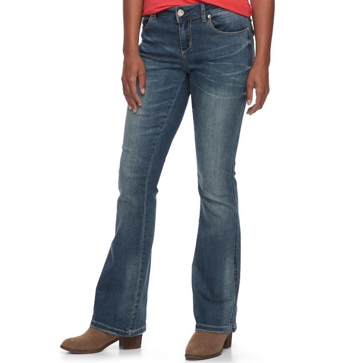 Women's Seven7 Embellished Bootcut Jeans, Size: 16, Med Blue