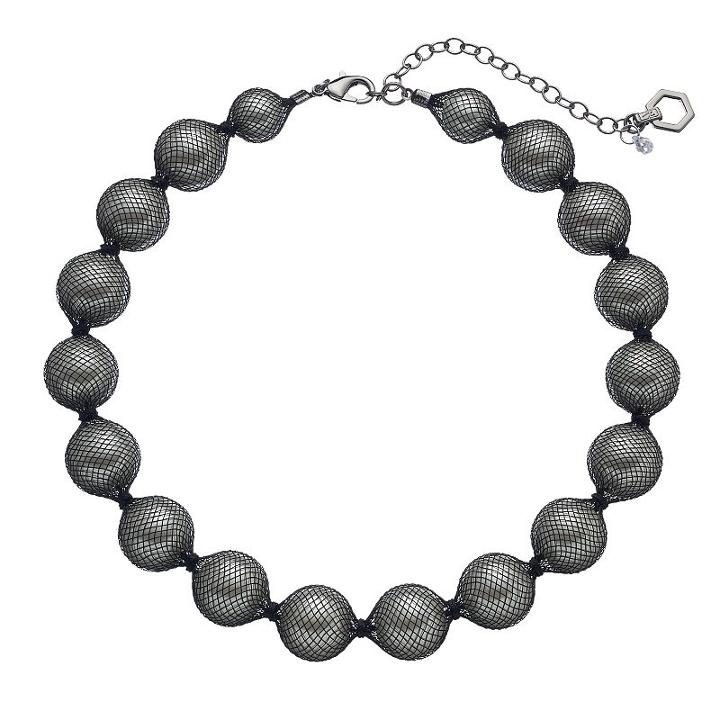 Simply Vera Vera Wang Mesh Beaded Necklace, Women's, White