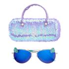Girls 4-16 Aviator Sunglasses & Flip Sequin Case Set, Purple
