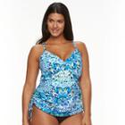 Plus Size Apt. 9&reg; Kaleidoscope Tankini Top, Women's, Size: 3xl, Dark Green