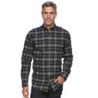 Big & Tall Croft & Barrow&reg; True Comfort Plaid Classic-fit Flannel Button-down Shirt, Men's, Size: Large, Dark Green