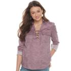 Juniors' So&reg; Lace-up Utility Top, Teens, Size: Xl, Lt Purple