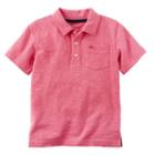 Boys 4-8 Carter's Slubbed Solid Polo, Size: 8, Pink