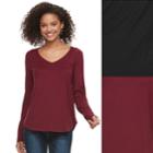 Juniors' So&reg; 2-pack Perfect V-neck Tee, Teens, Size: Medium, Black