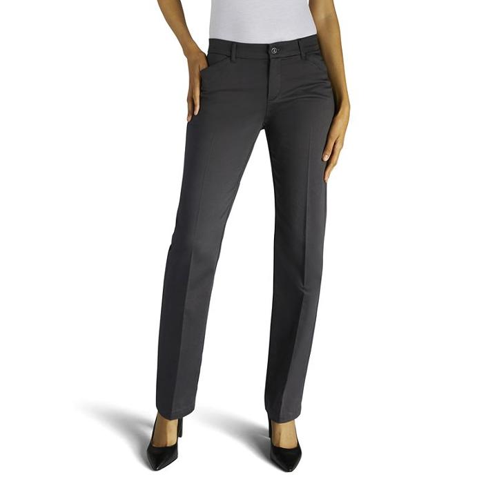 Women's Lee Total Freedom Dress Pants, Size: 16 Avg/reg, Grey (charcoal)