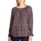 Women's Chaps Floral Top, Size: Small, Blue (navy)