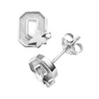 Dayna U Ohio State Buckeyes Sterling Silver Logo Stud Earrings, Women's, Grey