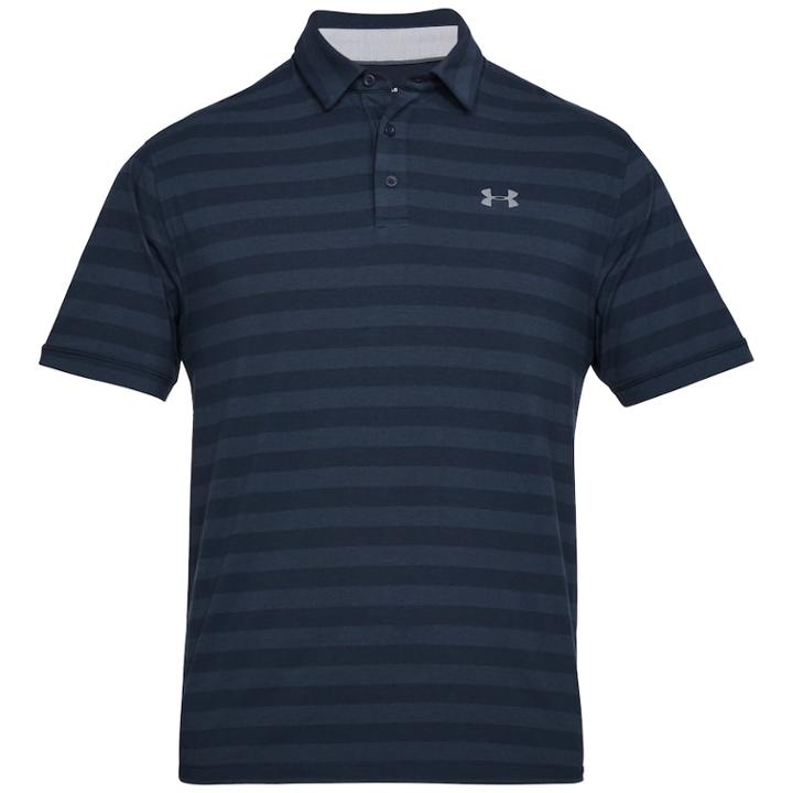 Men's Under Armour Charged Cotton Scramble Striped Golf Polo, Size: Xxl, Dark Blue