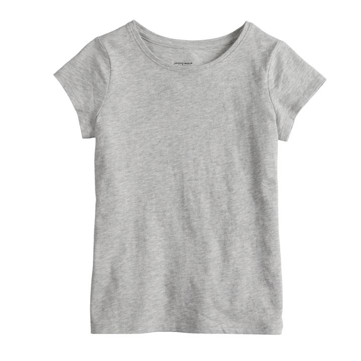 Girls 4-10 Jumping Beans&reg; Basic Solid Tee, Size: 4, Light Grey