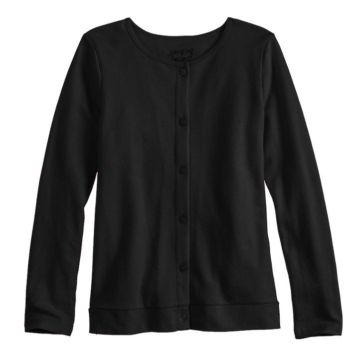 Girls 4-10 Jumping Beans&reg; Button-front Cardigan, Size: 8, Black