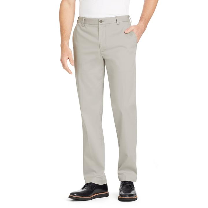 Men's Van Heusen Air Chino Straight-fit Dress Pants, Size: 30x32, Light Grey