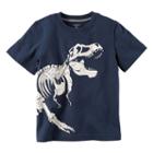 Boys 4-8 Carter's Glow-in-the-dark Dinosaur Skelton Graphic Tee, Size: 8, Blue