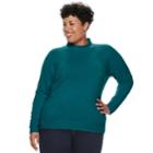 Plus Size Napa Valley Long Sleeve Mock Neck Sweater, Women's, Size: 1xl, Blue (navy)