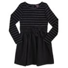Girls Plus Size French Toast Lurex Striped Knee-length Dress, Girl's, Size: 10-12 Plus, Black