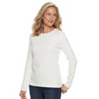 Women's Croft & Barrow&reg; Essential Crewneck Sweater, Size: Xxl, White