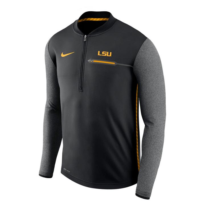 Men's Nike Lsu Tigers Coach Pullover, Size: Xl, Black