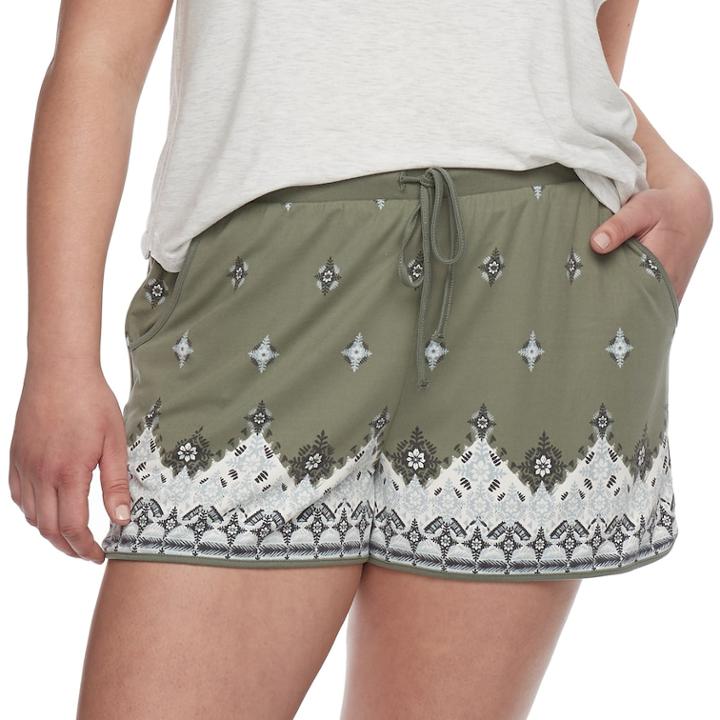 Juniors' Plus Size Mudd&reg; Peached Shorts, Teens, Size: 2xl, Green