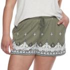 Juniors' Plus Size Mudd&reg; Peached Shorts, Teens, Size: 2xl, Green
