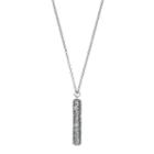Long Faceted Stone Bar Pendant Necklace, Women's, Silver