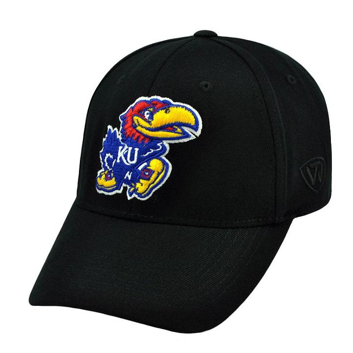 Adult Top Of The World Kansas Jayhawks One-fit Cap, Men's, Black