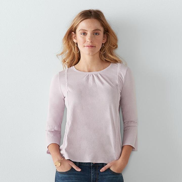 Women's Sonoma Goods For Life&trade; Flared Top, Size: Small, Brt Purple