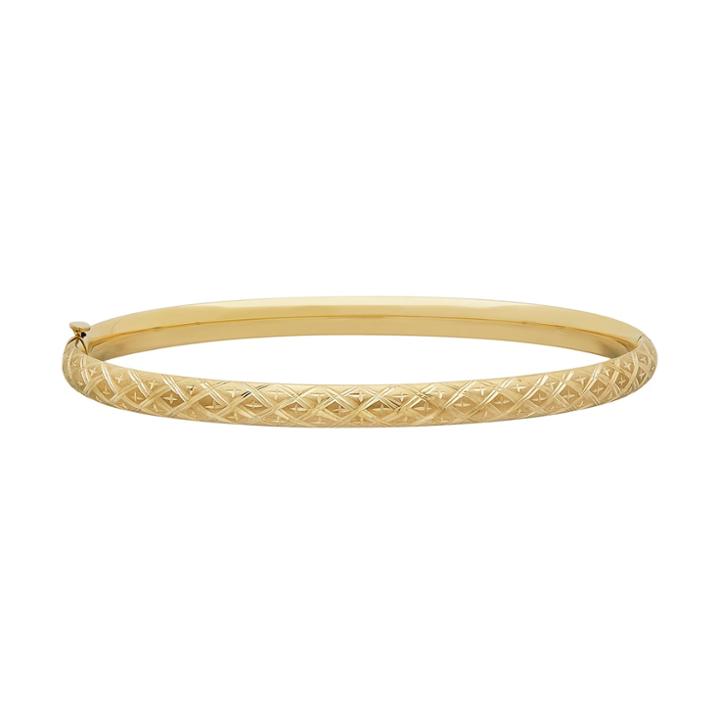 Everlasting Gold 10k Gold Textured Hinged Bangle Bracelet, Women's, Size: 7